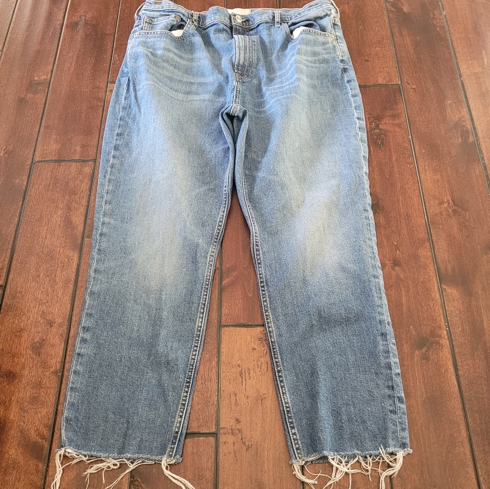 Everlane Blue Cheeky Crop Frayed Hem Jeans Size 33